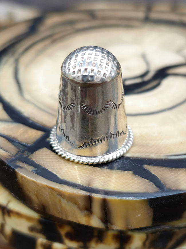 Stamped Sterling Silver Thimble by Jeffrey Castillo