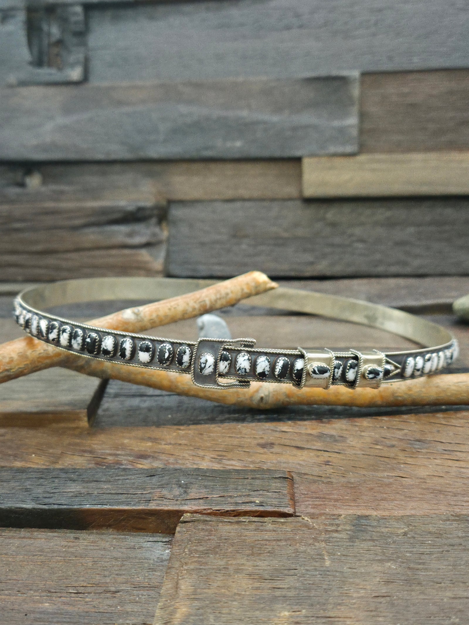 White Buffalo Sterling Silver Hat Band by James Freeland
