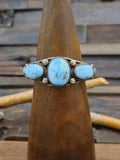 Three Stone Golden Hill Turquoise Sterling Silver Cuff by Verdy Jake - 6 1/2 in.