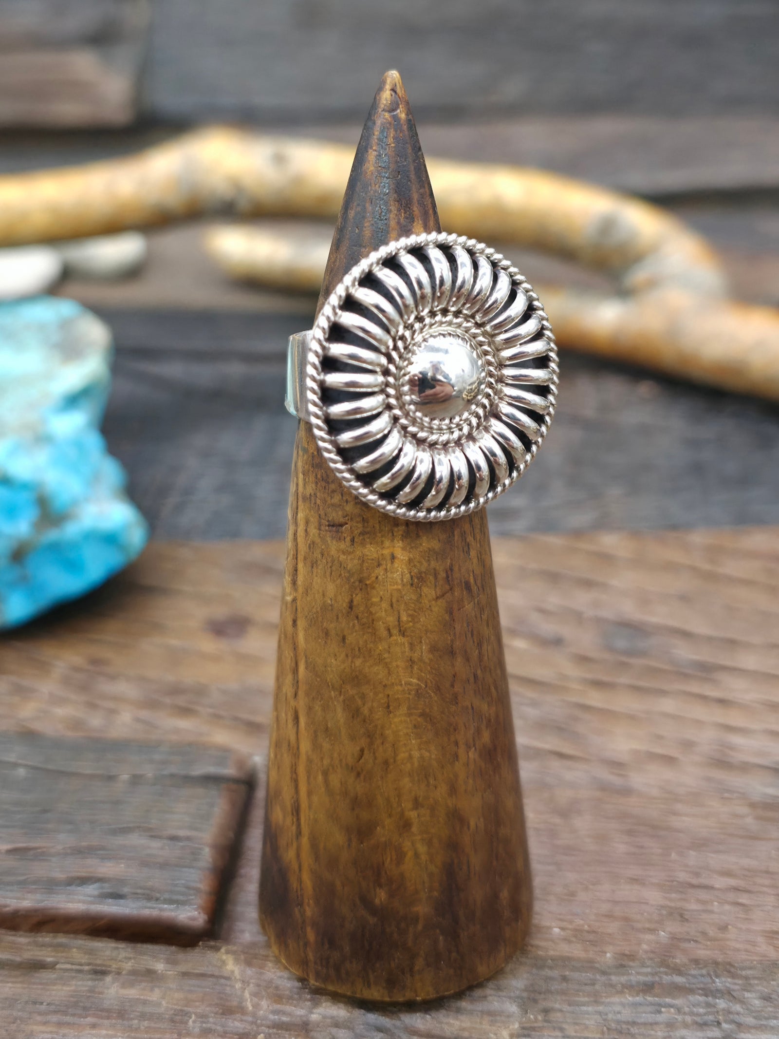 Sterling Silver Round Ring by Thomas Charley - Size 7 1/2