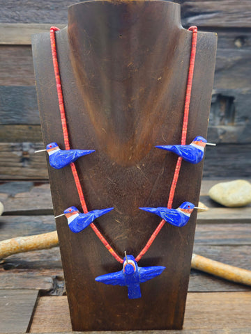 Pipestone, Jet, and Turquoise Heishi Necklace by Torevia Crespin - 20 in