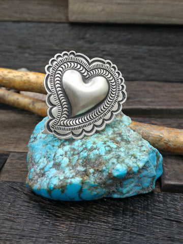 Sterling Silver Larimar and Candelaria Turquoise Ring with Sugilite and Opal by Rosella Paxson - Size 8 1/2