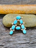 Turquoise and Sterling Silver Monogram Pendant 
