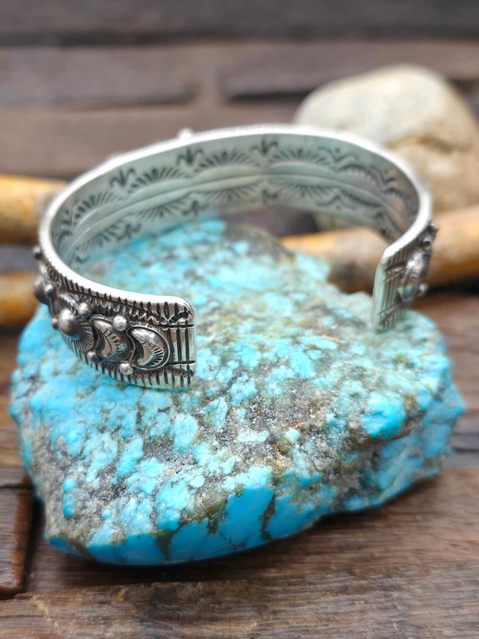 Stamped Sterling Silver Cuff by J. Delgarito - 6 3/4 in. with Gap