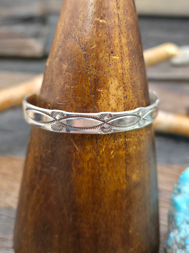 Stamped Sterling Silver Cuff by Gary Sandoval - 6 3/4 in. with Gap