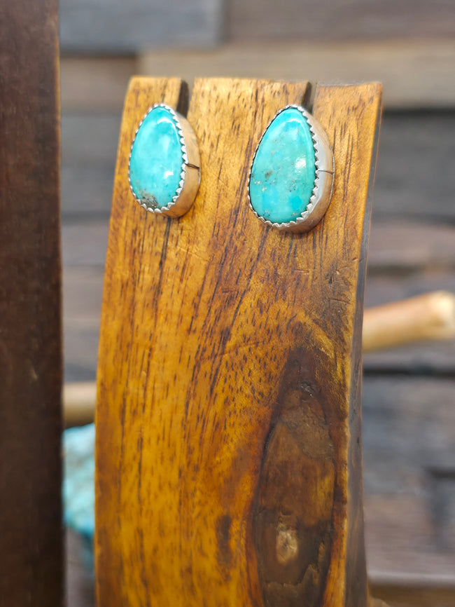 Sterling Silver Whitewater Turquoise Lariat Necklace and Earring Set by Levi Hoskie - 20 in. with 3 in. Drop