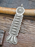 Repousse Stamped Sterling Silver Pendant by Edison Smith - 3 1/4 in. by 3/4 in.