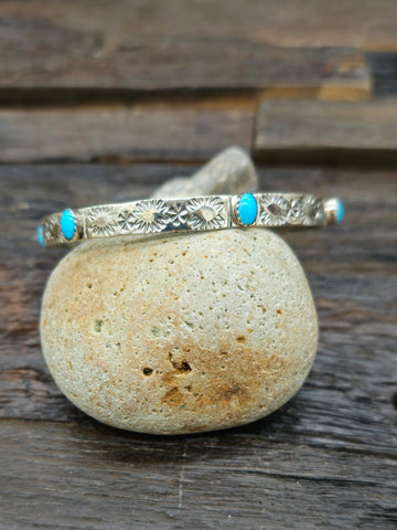Three Strand Blue Turquoise Heshi and Branch Coral Necklace - 29 in.