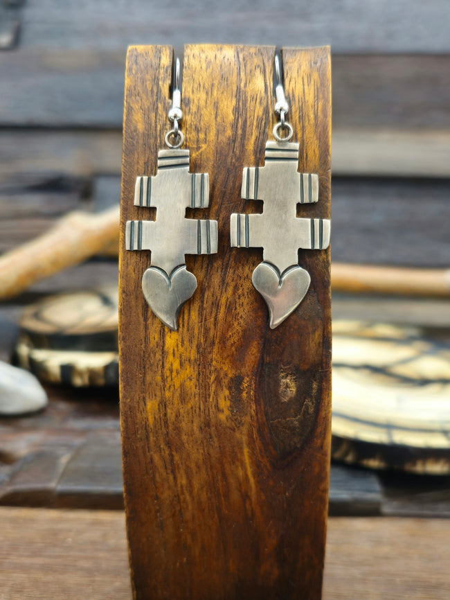 Sterling Silver Dragonfly Symbol Earrings by L. Archuleta
