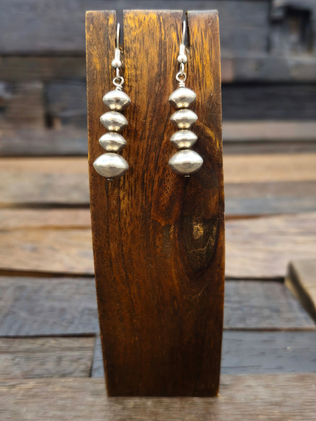 High-Shine Sterling Silver Disc Bead Earrings