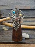 Sterling Silver and Turquoise Kachina Ring by Richard Singer - Adjustable
