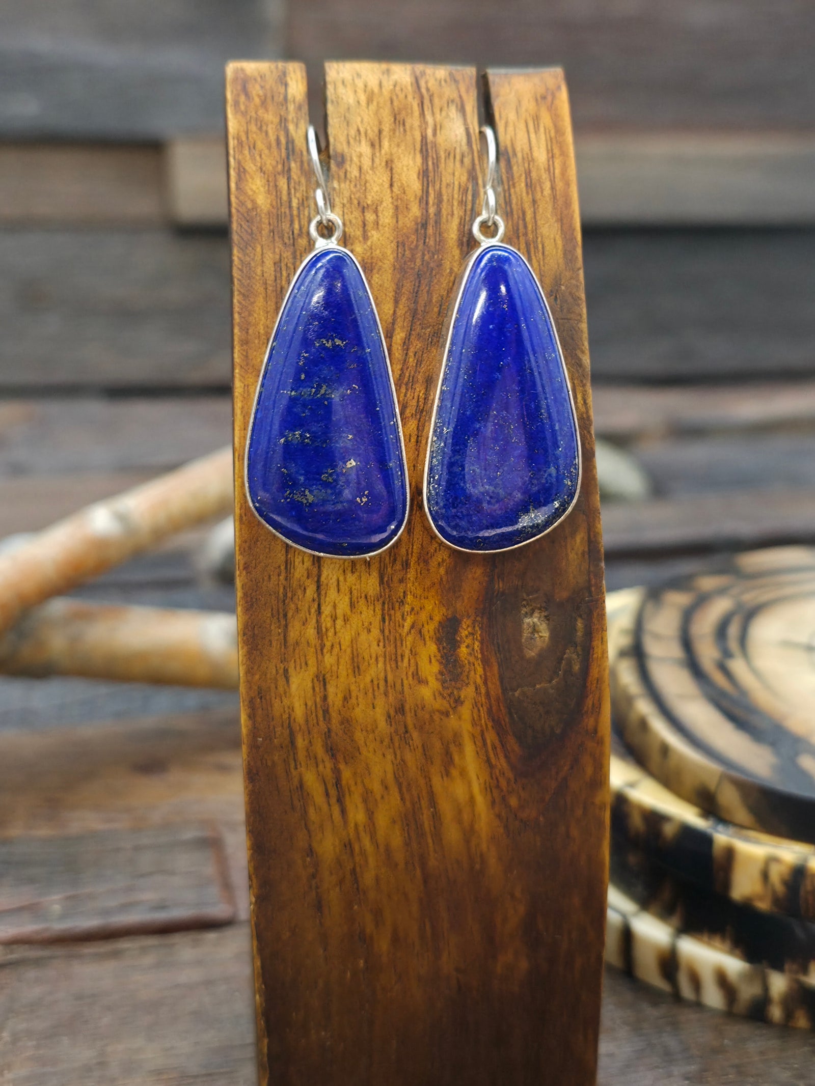 Sterling Silver Lapis Lazuli Hook Earrings