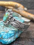 Sterling Silver Kingman Turquoise Cuff Bracelet by Michael Calladito - 7 in. with Gap