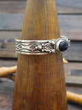 Stamped Sterling Silver and Black Onyx Bracelet by Happy Piasso
