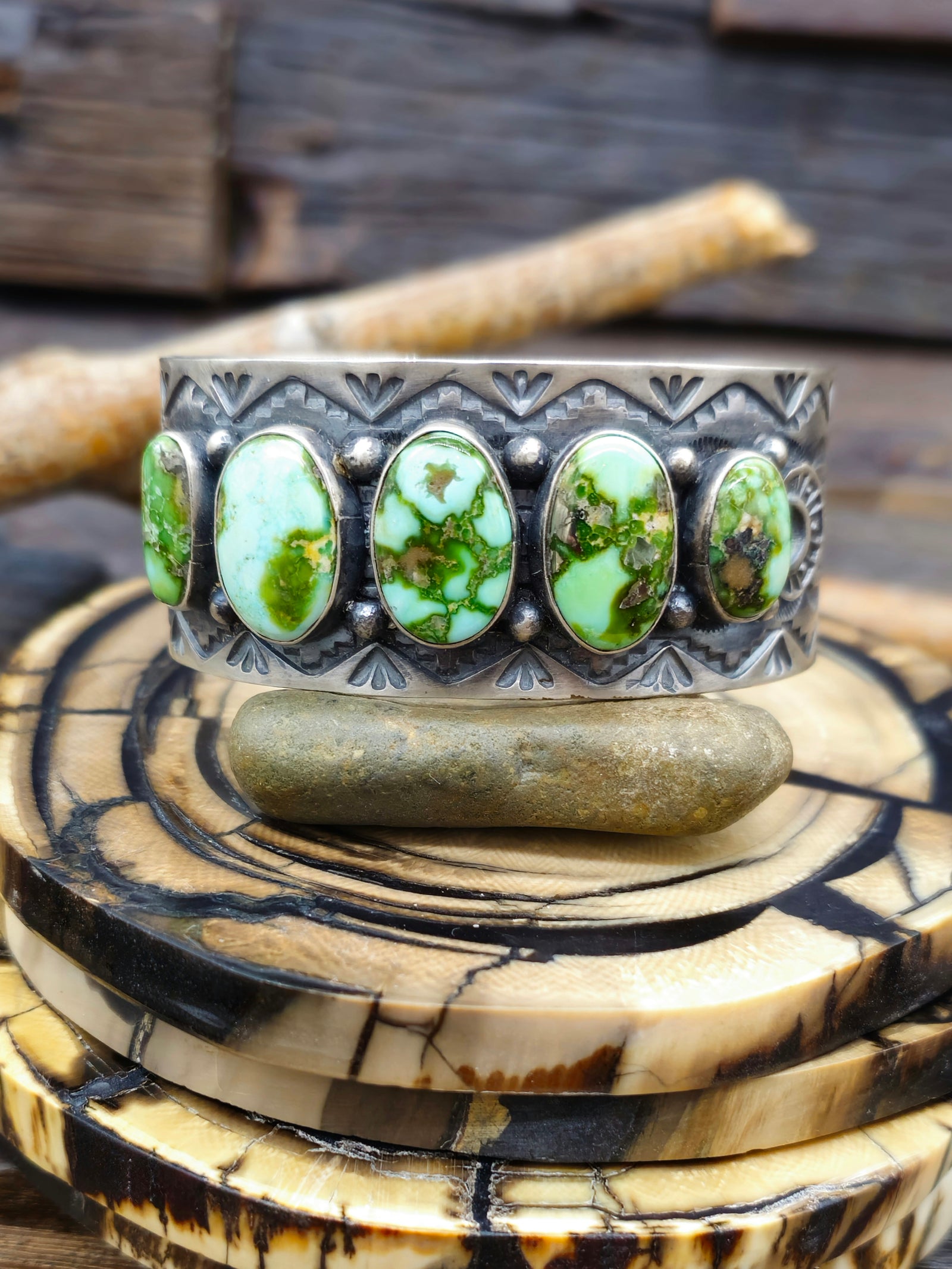 Sterling Silver Sonoran Turquoise Cuff by Shelia Tso - 6 1/2 in.
