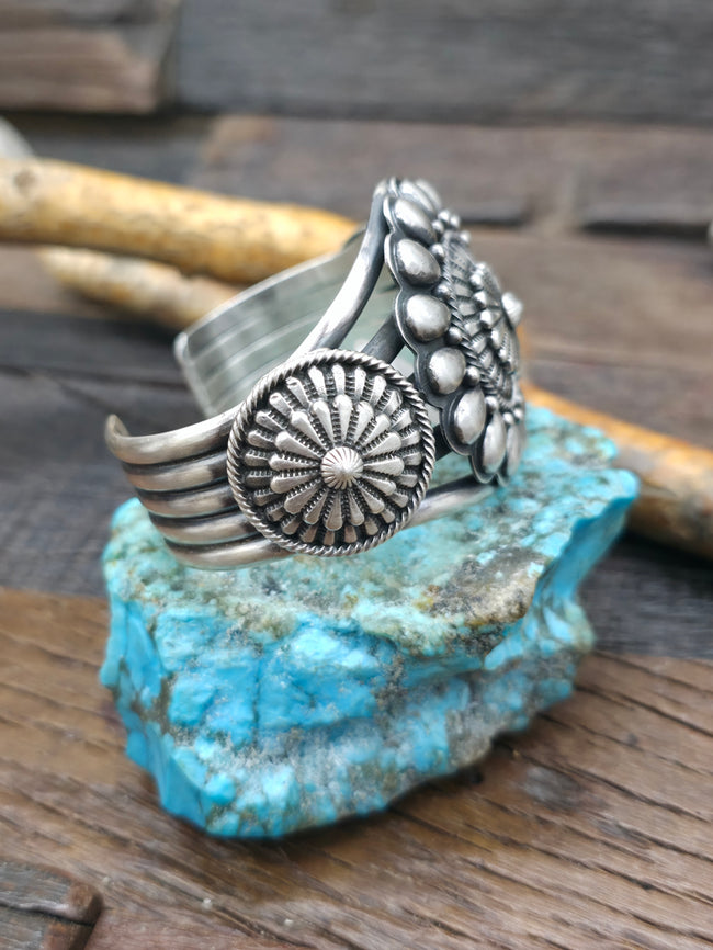 Stamped Sterling Silver Cuff Bracelet by Tom Lewis - 6 1/2 in. with Gap