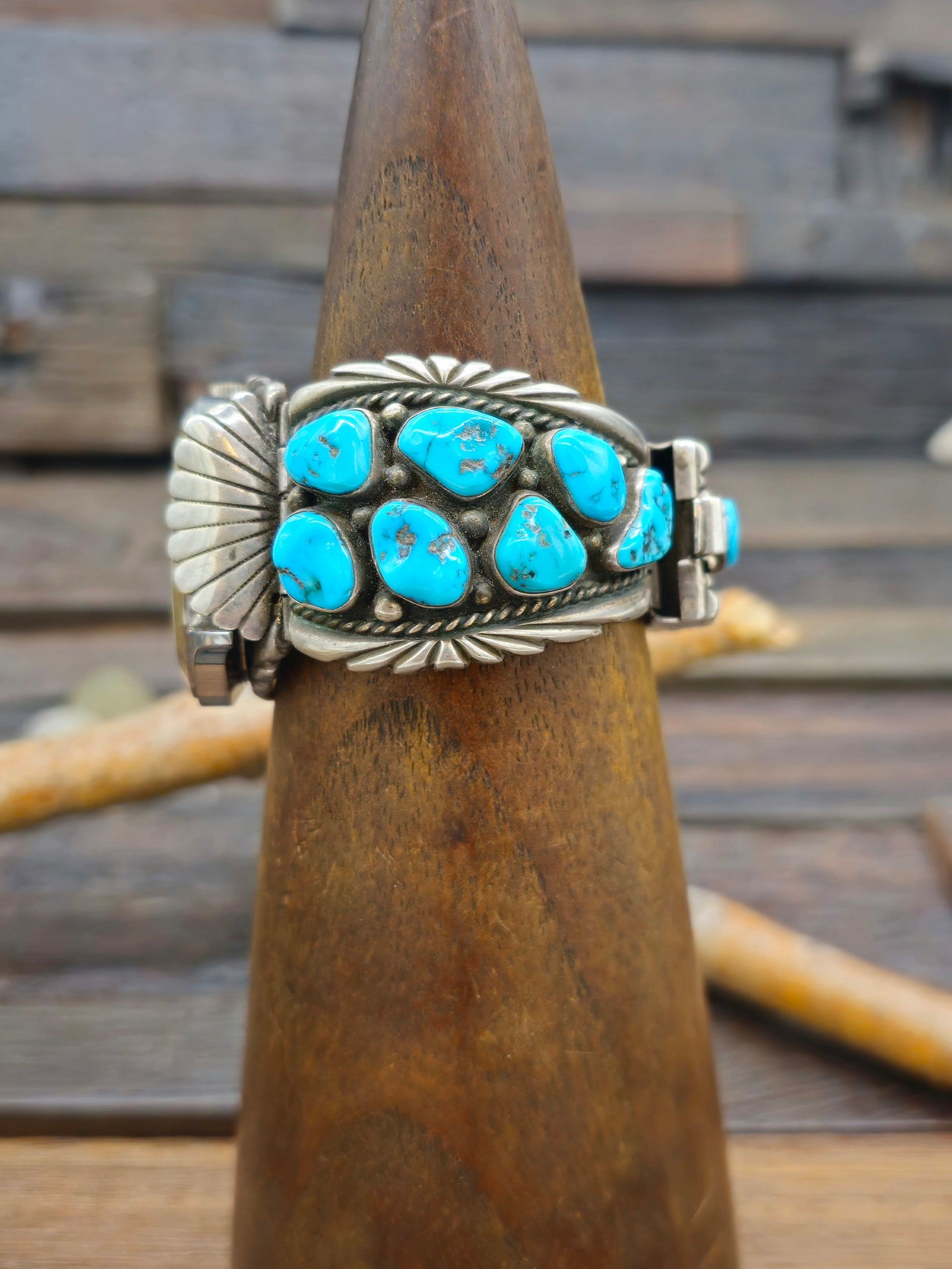 Vintage/Estate Sterling Silver and Turquoise Watch - 6 1/2 in.