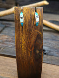 Blue Turquoise, Opal, and Onyx Sterling Silver Inlay Half Hoop Earrings