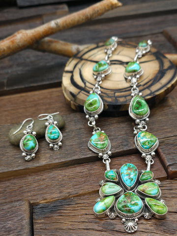 Adjustable Green Turquoise Ring by Richard Jim