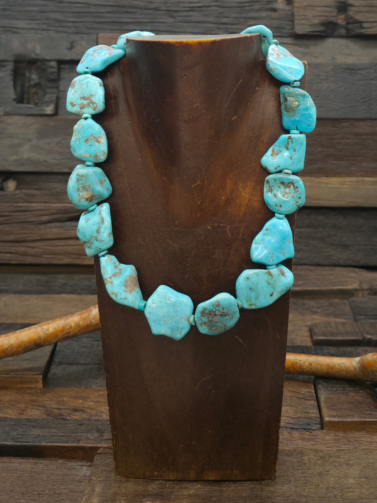 Blue Sky Horse Turquoise Flat Nugget Necklace - 18 in.