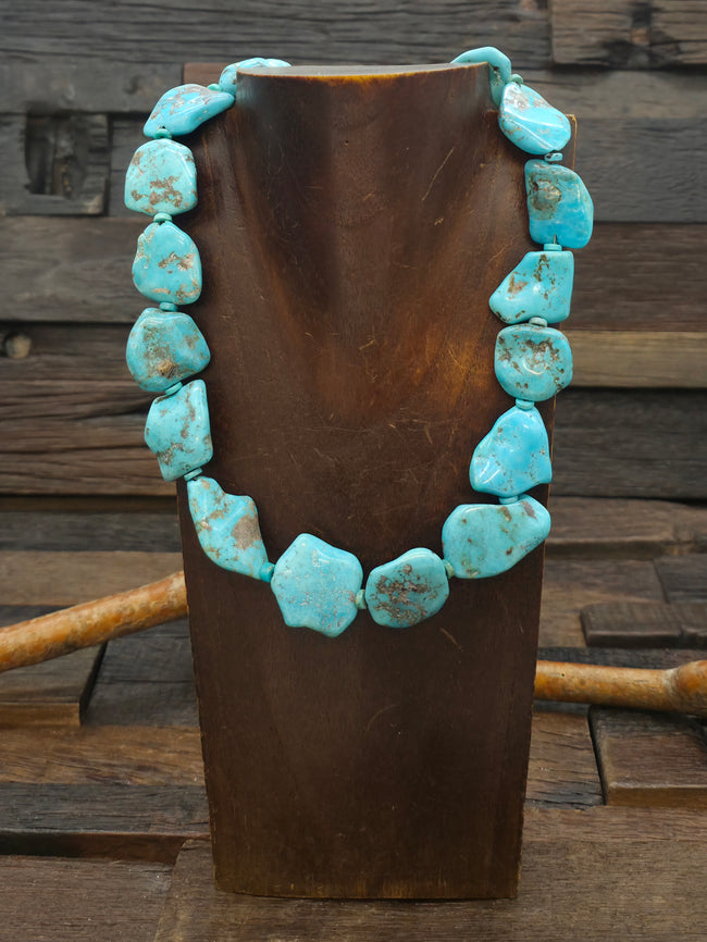 Blue Sky Horse Turquoise Flat Nugget Necklace - 18 in.