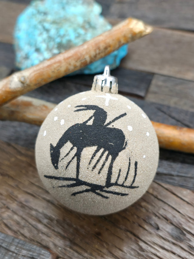 Sand Painting Christmas Ornament Bauble by Bingo Smith - End of the Trail