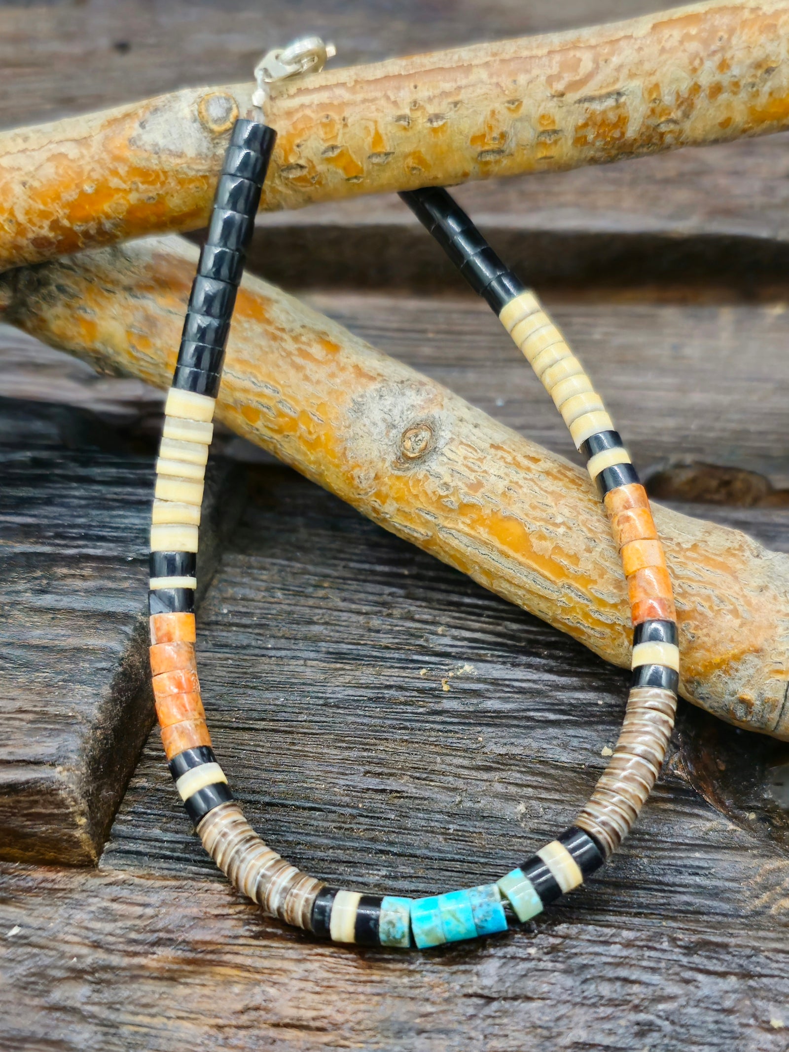 Santo Domingo Colorblock Bracelet by Dorene Calabaza 7.5 in.