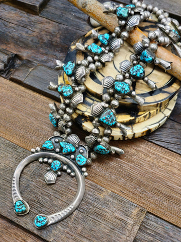 Vintage/Estate Sterling Silver and Turquoise Watch - 6 1/2 in.