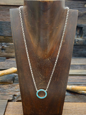 Red Five Cardinal Necklace with Jet Heishi by Matt Mitchell - 24 in.