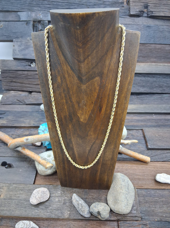 14KT Gold Twist Chain Necklace 21in