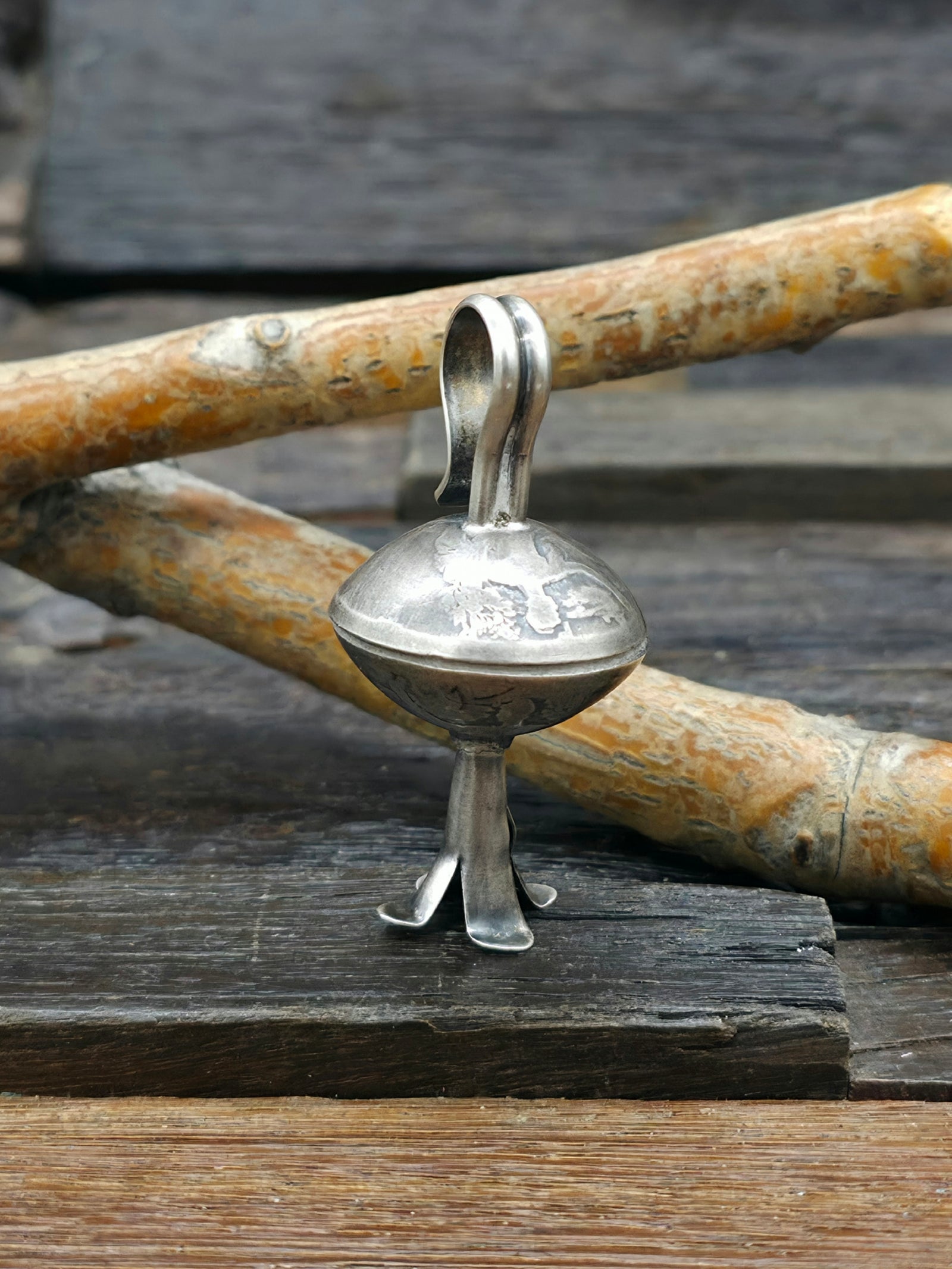 Coin Silver Squash Blossom Pendant by Lawrence Archuleta