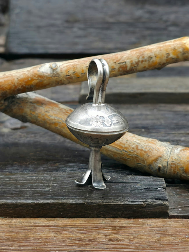Coin Silver Squash Blossom Pendant by Lawrence Archuleta