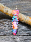 Mojave Turquoise and Spiny Oyster Composite Carved Corn Maiden Pendant