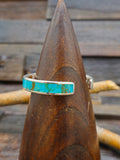 Sterling Silver and Turquoise Channel Inlay Bracelet by Larry Loretto 6 1/2 in.