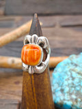 Cast Sterling Silver Spiny Oyster Ring by Kevin Yazzie - Size 8