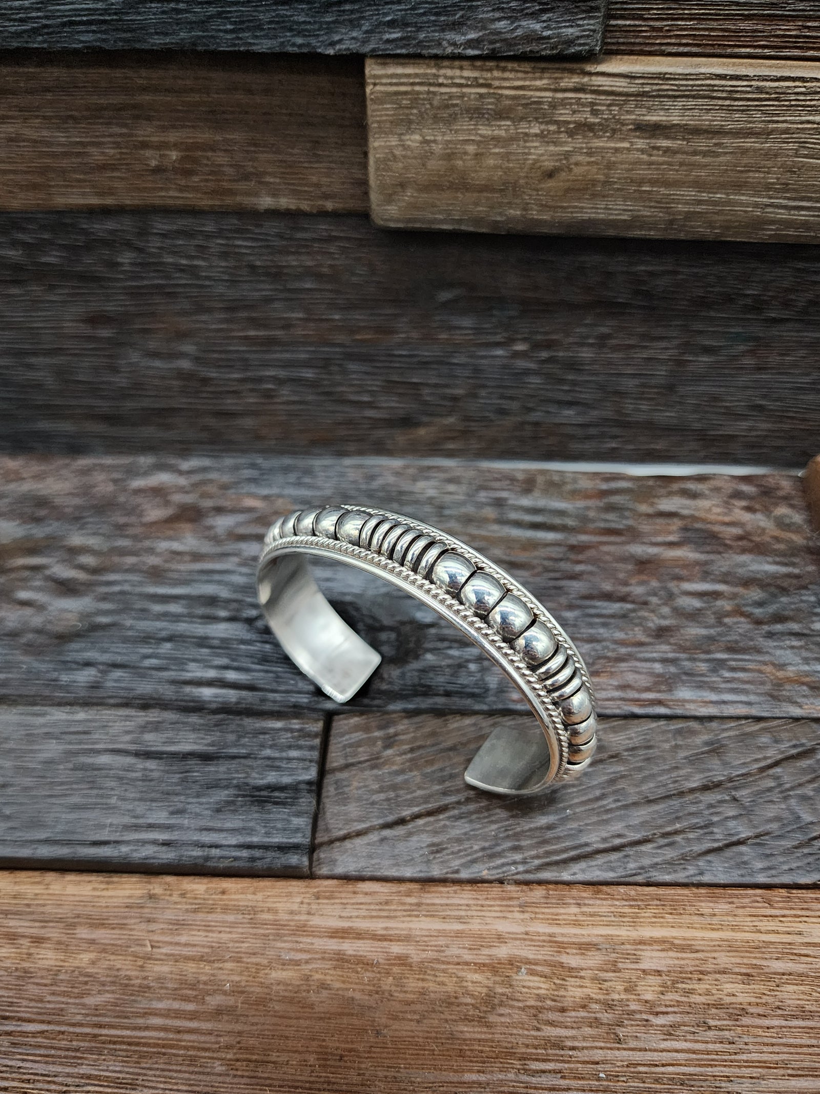 Thomas Charley Sterling Silver Cuff Bracelet 1/2 in.