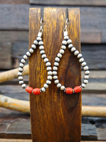 Sterling Silver and Turquoise Petit Point Earrings by Marlinda Booqua