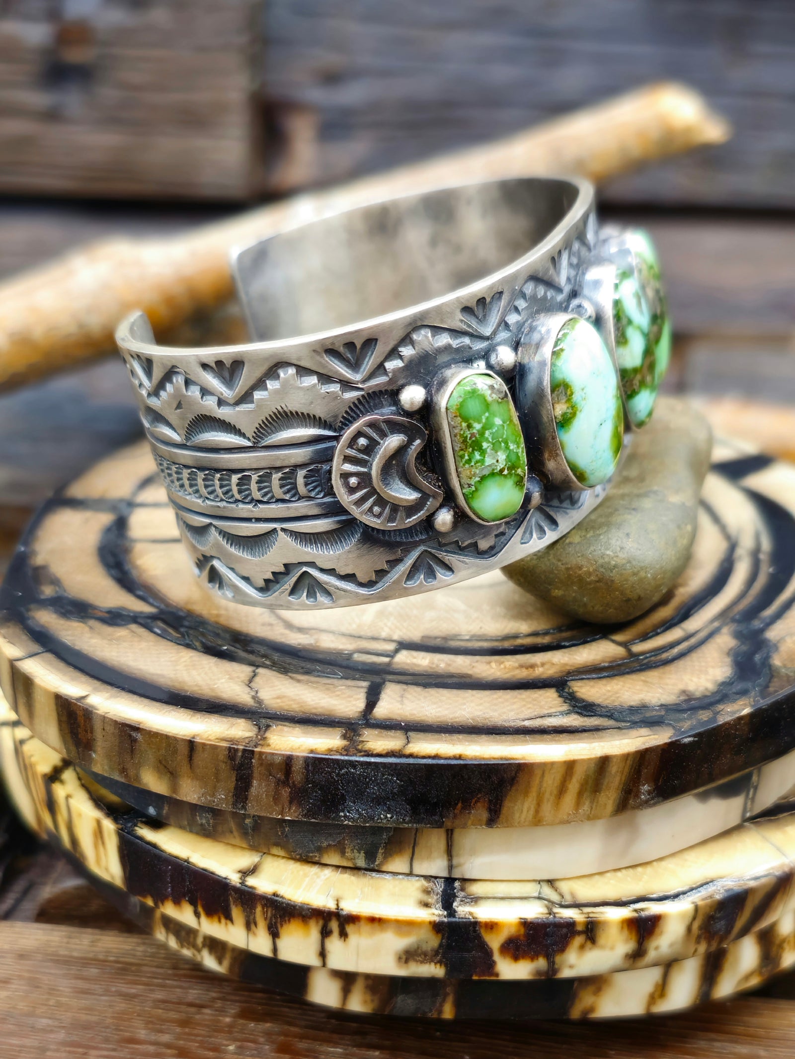 Sterling Silver Sonoran Turquoise Cuff by Shelia Tso - 6 1/2 in.