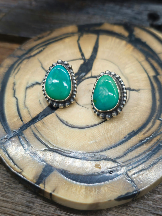 Green Turquoise Post Earrings by J. Frank