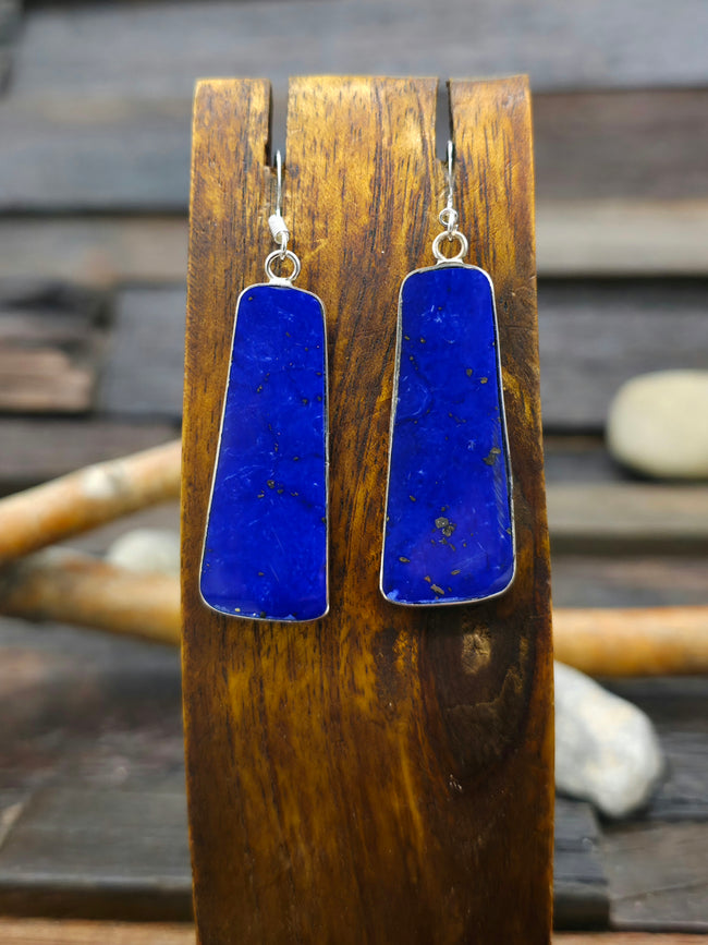Lapis Lazuli Slab Earrings by Veronica Tortalita