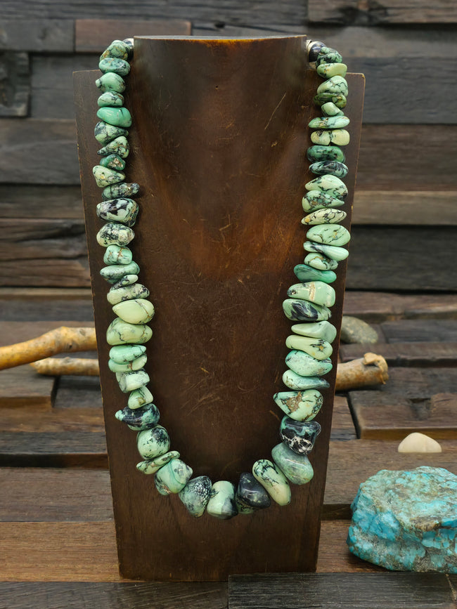 Damele Turquoise Nugget Necklace by Fred Archuleta - 22 in.