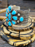 Blue Turquoise Cluster Bracelet by Tillie Jon 7 in.