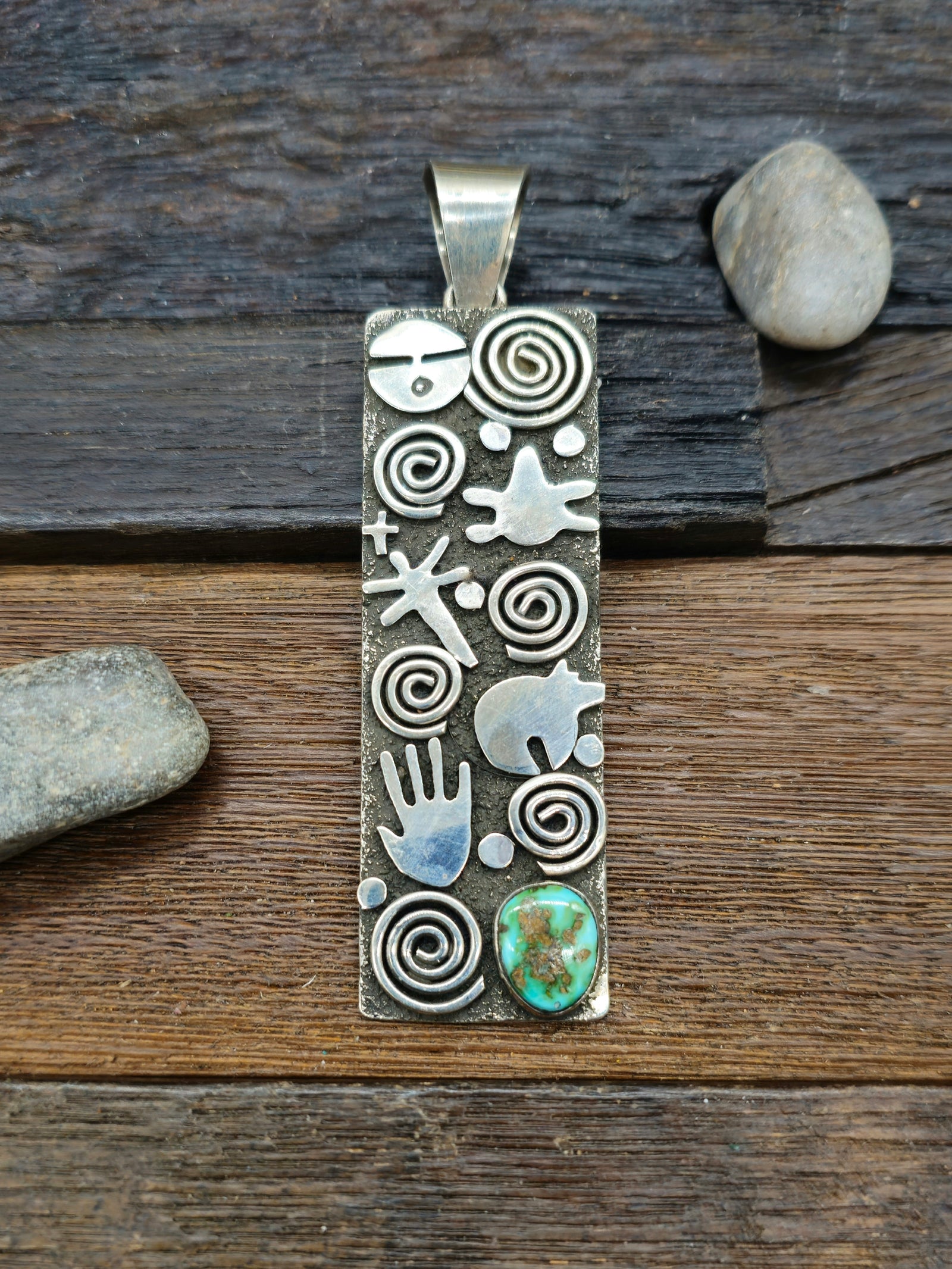 Alex Sanchez Sterling Silver & Turquoise Pendant