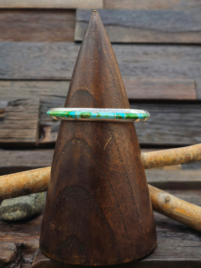 Sonoran Turquoise Inlay Sterling Silver Cuff - 6 1/2 in