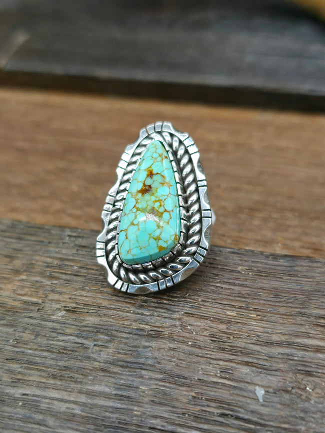 Sterling Silver and Light Blue Turquoise Ring by Walter Vandever - Adjustable
