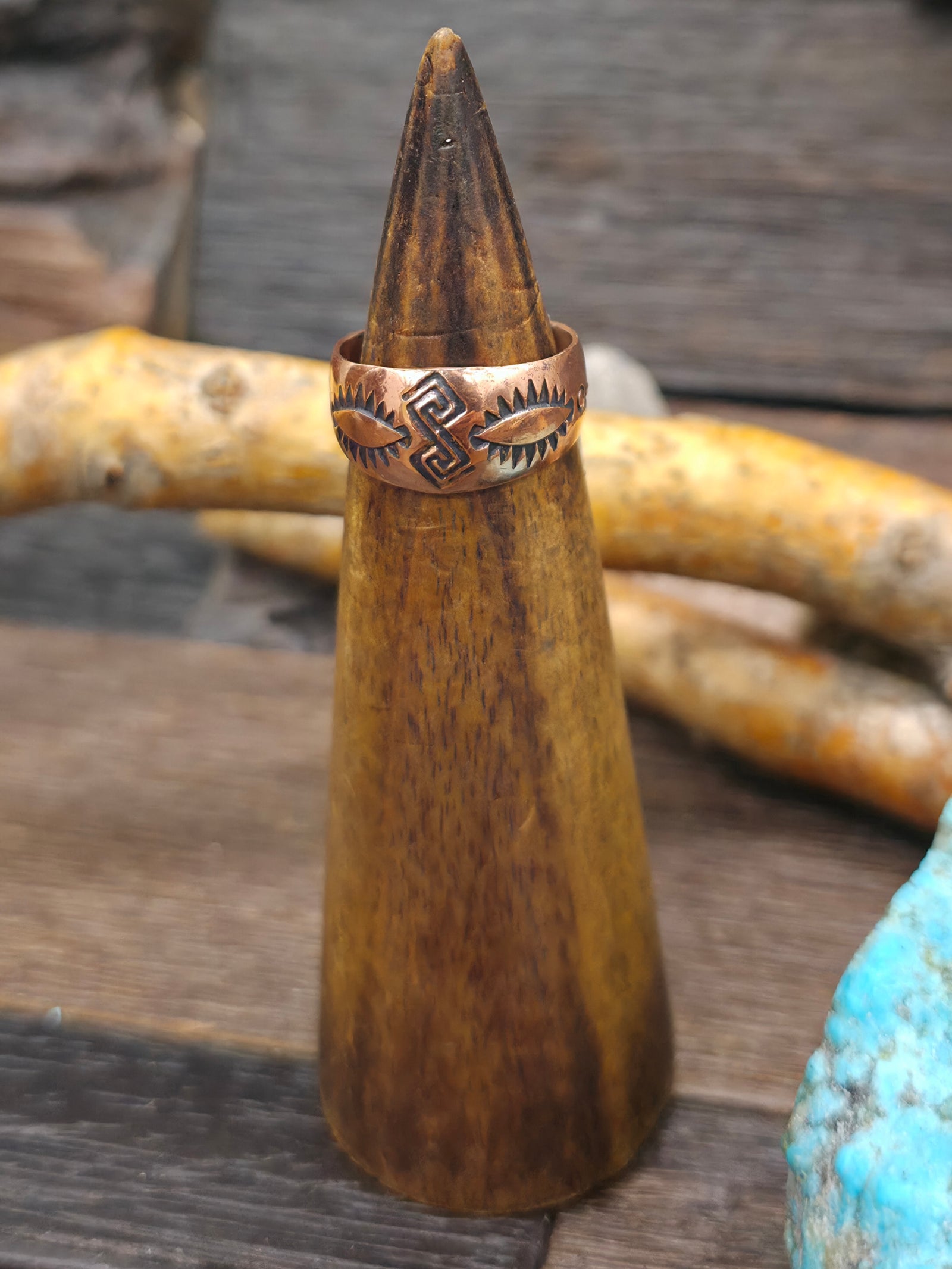 Stamped Copper Ring by Elaine Tahe - Size 7 - Designs Vary