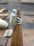 Stamped Sterling Silver Boulder Turquoise Statement Ring by Michael Calladitto - Size 7