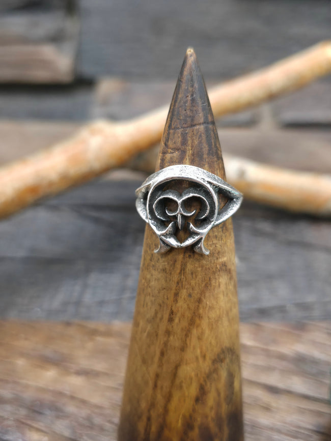 Cast Sterling Silver Naja Ring by Aaron Anderson - Size 7 1/2
