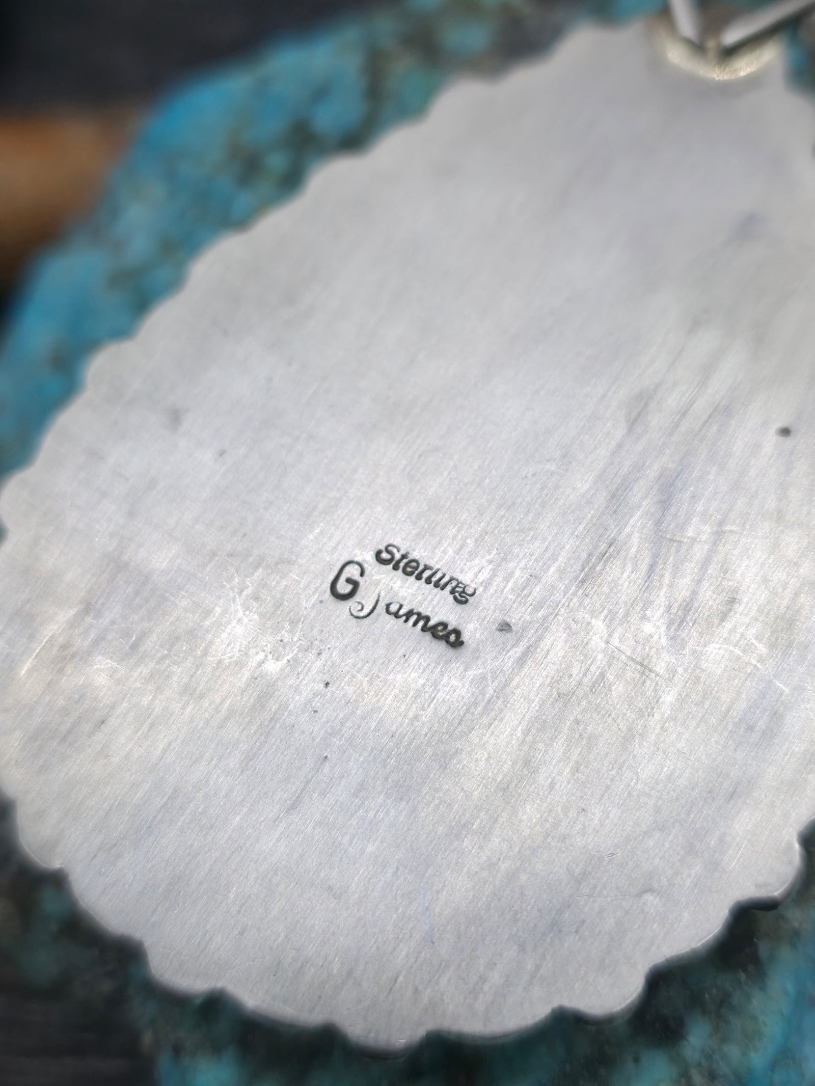 Sterling Silver Coral and Onyx Teardrop Pendant by Geraldine James - 3 in. by 1 3/4 in.