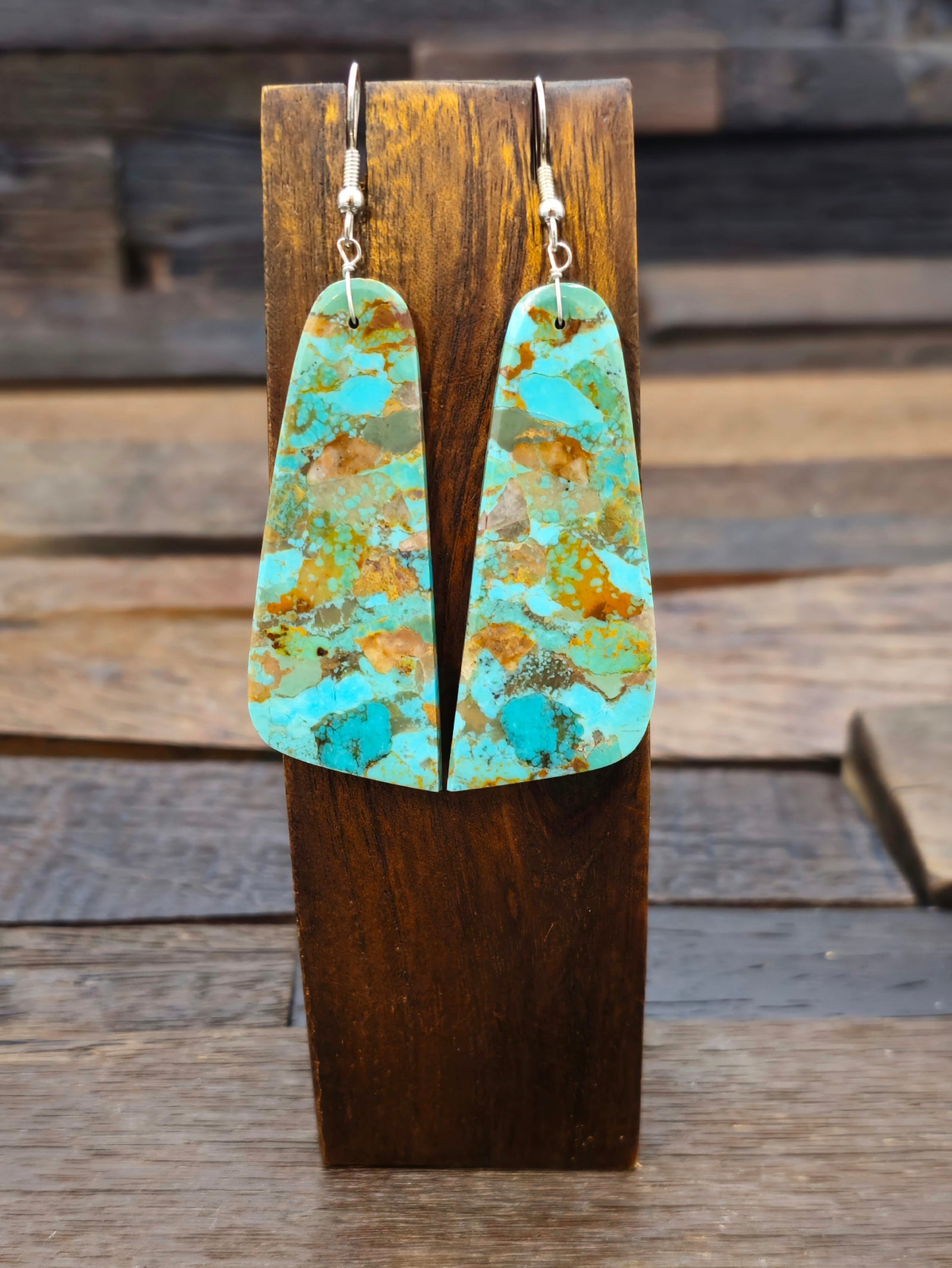 Turquoise Slab Earrings by Jameson Pete